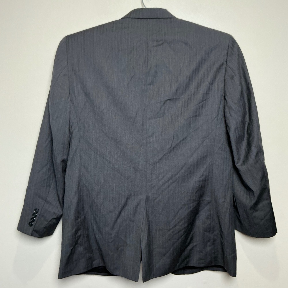 Jos. A. Bank Blazer Mens 46L Grey Herringbone 100% Wool Signature Sport Coat - Picture 4 of 7